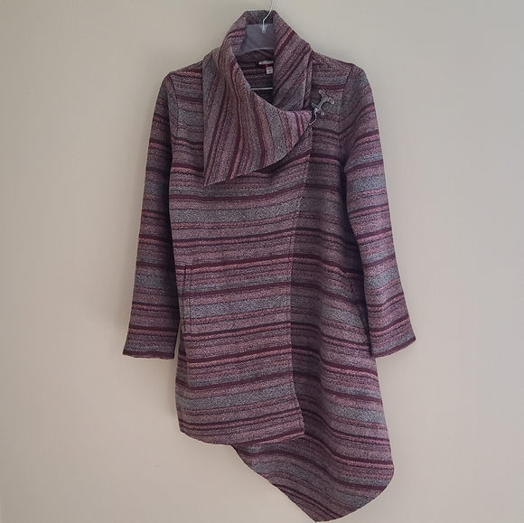 Garnet Hill Jackets & Blazers - NWOT Garnet Hill Asymmetrical Boiled-Wool Coat Size 8 Regular